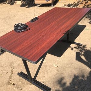 Desk with electrical outlets